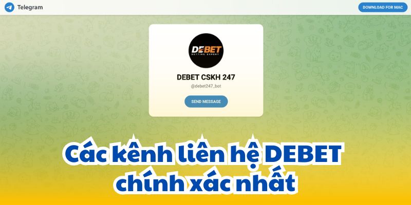 Các kênh liên hệ DEBET chính xác nhất