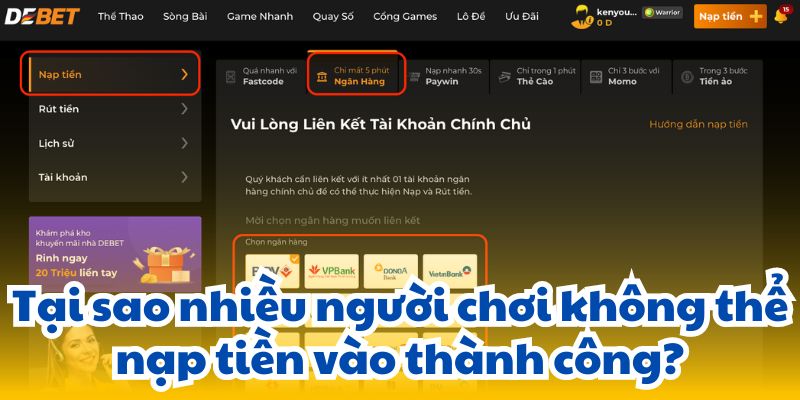 Tại sao nhiều người chơi không thể nạp tiền vào thành công?